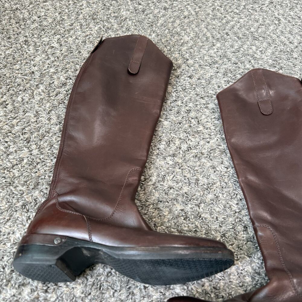 Giorgio Armani Leather Knee High Riding Boots Equestrian Brown 37.5 US 7.5 - Picture 2 of 9